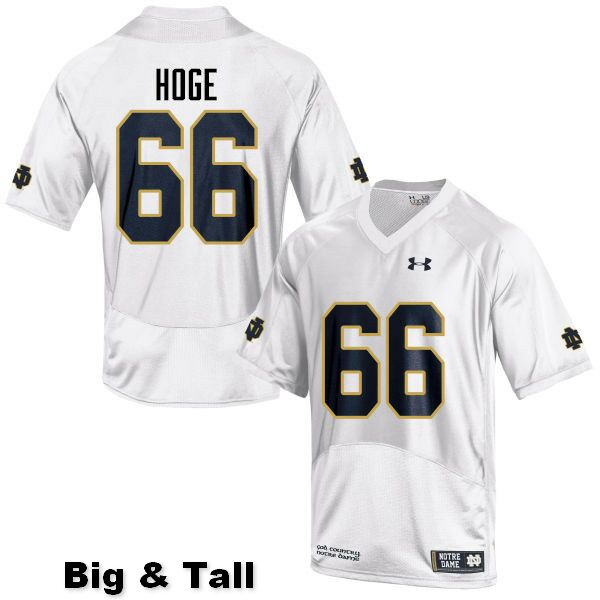 Men's NCAA Notre Dame Fighting Irish #66 Tristen Hoge Stitched College Under Armour Authentic White Big & Tall Football Jersey TS10Y76WS